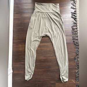High-Waist Olive Green Harem yoga Pants